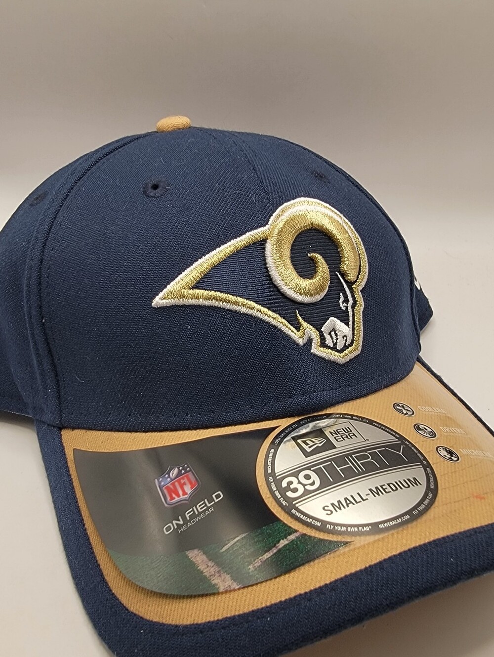 New Era Navy and Gold 39THIRTY Stretch-Fit Cap LA Rams